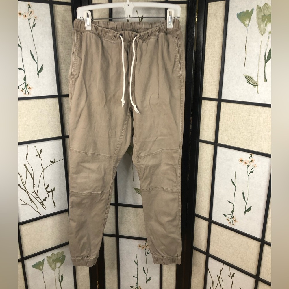 4 for 25$ H&M Divided Canvas Joggers. High Rise Joggers. Beige. Size 32.